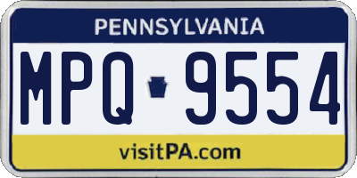 PA license plate MPQ9554
