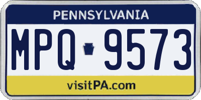 PA license plate MPQ9573