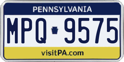 PA license plate MPQ9575