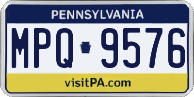 PA license plate MPQ9576