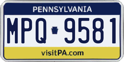 PA license plate MPQ9581