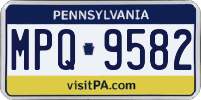 PA license plate MPQ9582