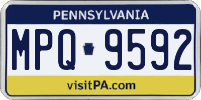 PA license plate MPQ9592