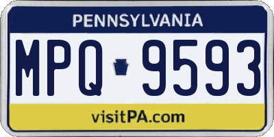 PA license plate MPQ9593