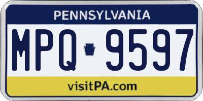 PA license plate MPQ9597