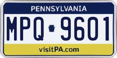 PA license plate MPQ9601
