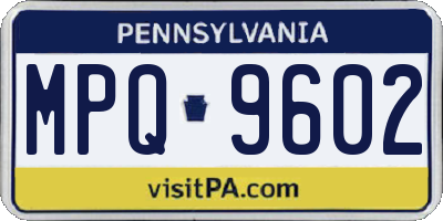 PA license plate MPQ9602
