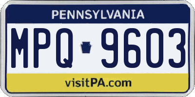 PA license plate MPQ9603