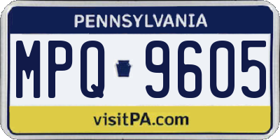 PA license plate MPQ9605