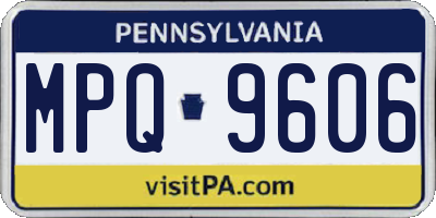 PA license plate MPQ9606