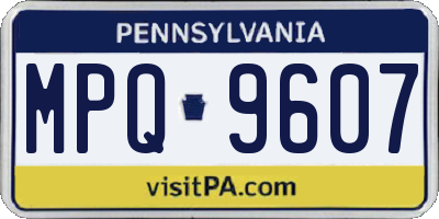 PA license plate MPQ9607