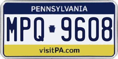 PA license plate MPQ9608