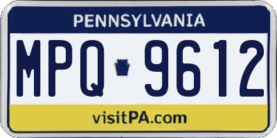 PA license plate MPQ9612