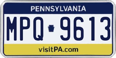 PA license plate MPQ9613