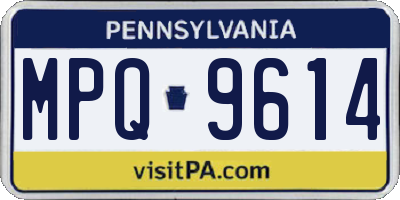 PA license plate MPQ9614