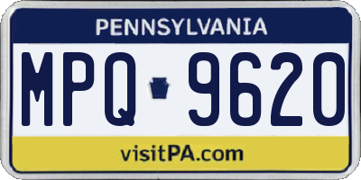 PA license plate MPQ9620