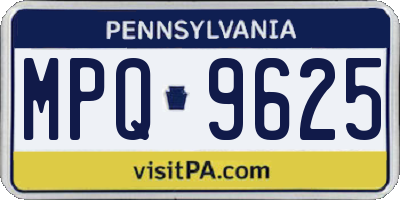 PA license plate MPQ9625