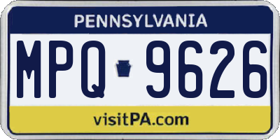 PA license plate MPQ9626