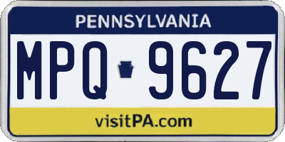 PA license plate MPQ9627