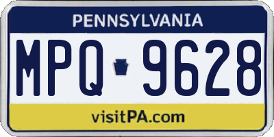 PA license plate MPQ9628