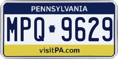 PA license plate MPQ9629