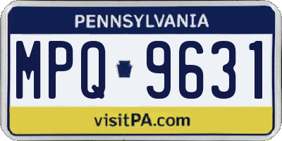 PA license plate MPQ9631