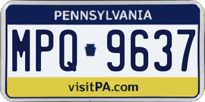 PA license plate MPQ9637