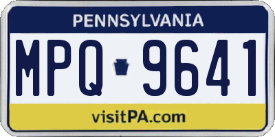 PA license plate MPQ9641