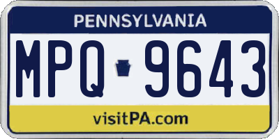 PA license plate MPQ9643