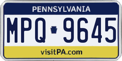 PA license plate MPQ9645