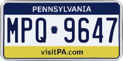 PA license plate MPQ9647