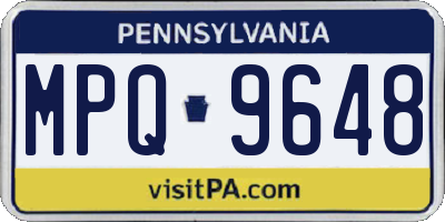 PA license plate MPQ9648