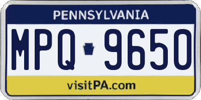 PA license plate MPQ9650