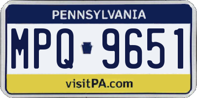 PA license plate MPQ9651