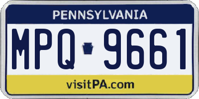 PA license plate MPQ9661