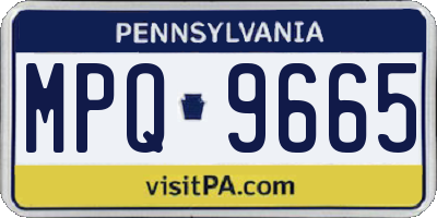 PA license plate MPQ9665