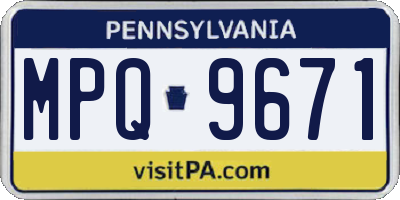 PA license plate MPQ9671