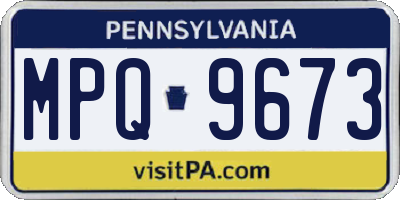 PA license plate MPQ9673