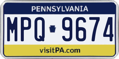 PA license plate MPQ9674