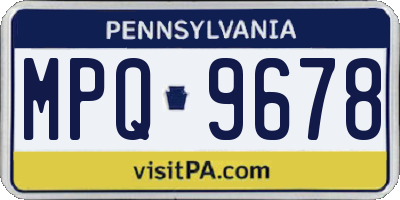 PA license plate MPQ9678