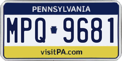 PA license plate MPQ9681