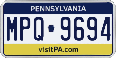PA license plate MPQ9694