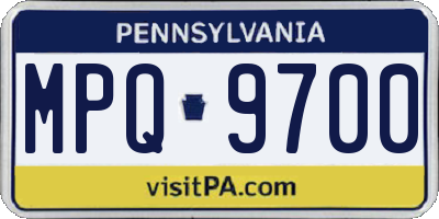 PA license plate MPQ9700