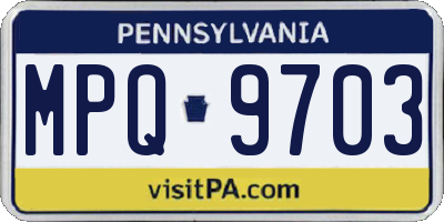PA license plate MPQ9703