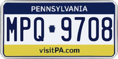 PA license plate MPQ9708
