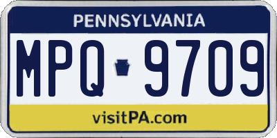 PA license plate MPQ9709