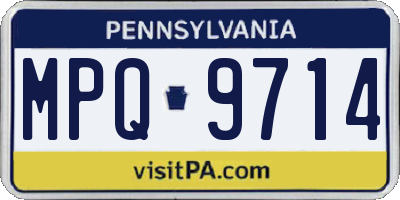 PA license plate MPQ9714