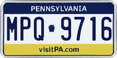 PA license plate MPQ9716