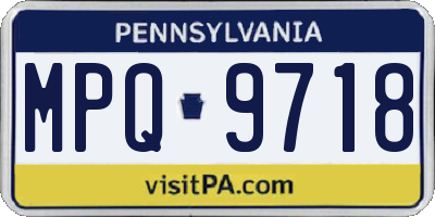 PA license plate MPQ9718