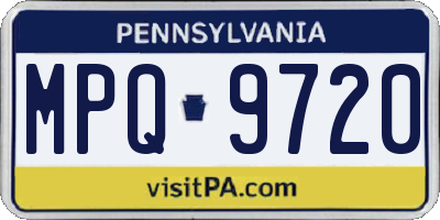 PA license plate MPQ9720